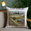 Van GGogh Art Cushion Cover Plush Fabric DoubleSided Printed Invisible Zipper Sofa Pillow Case Home Bedroom Decor
