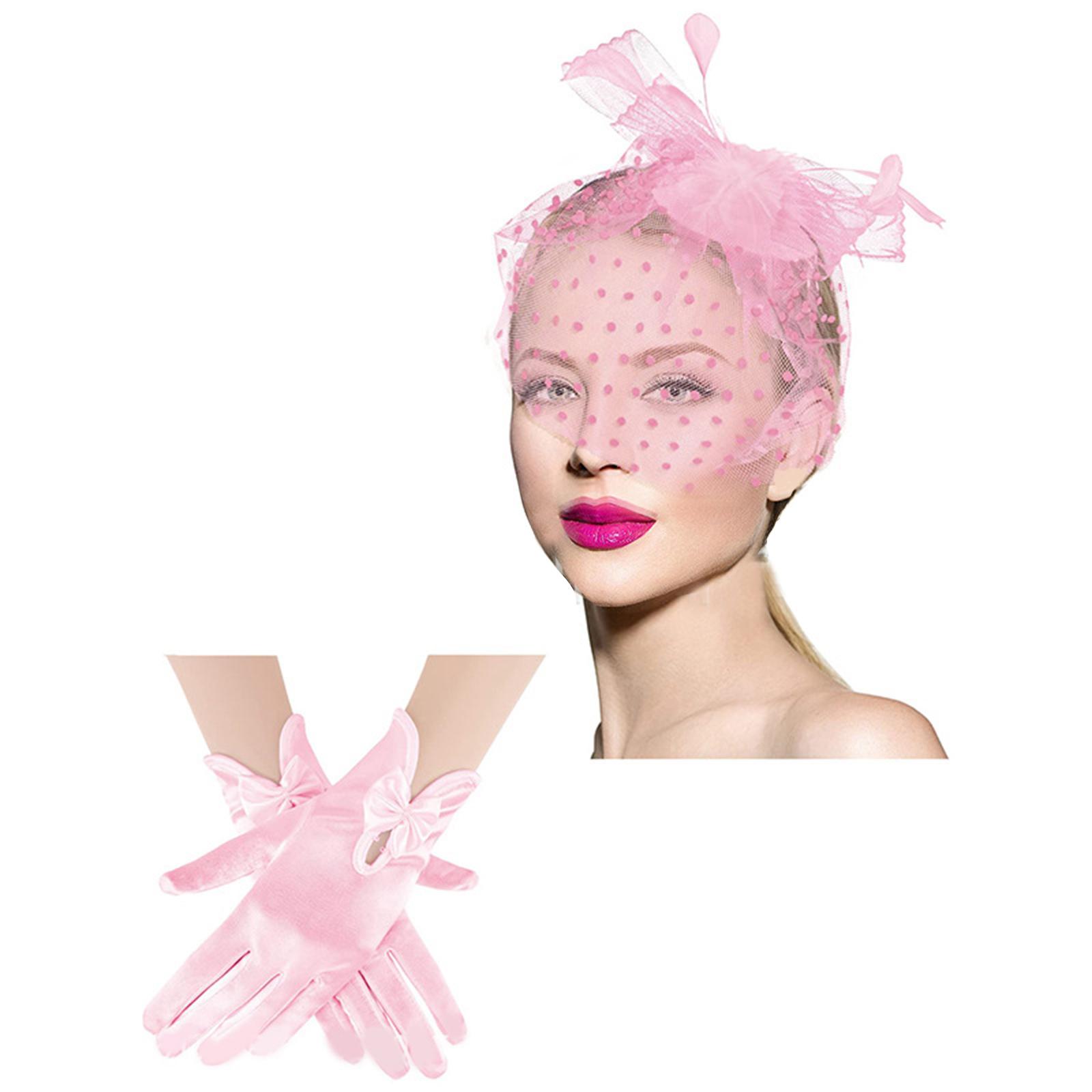 

Элегантный кружевной головной убор, новые повязки на Хэллоуин, яркие головные уборы для балов и тематических фотосессий розовый