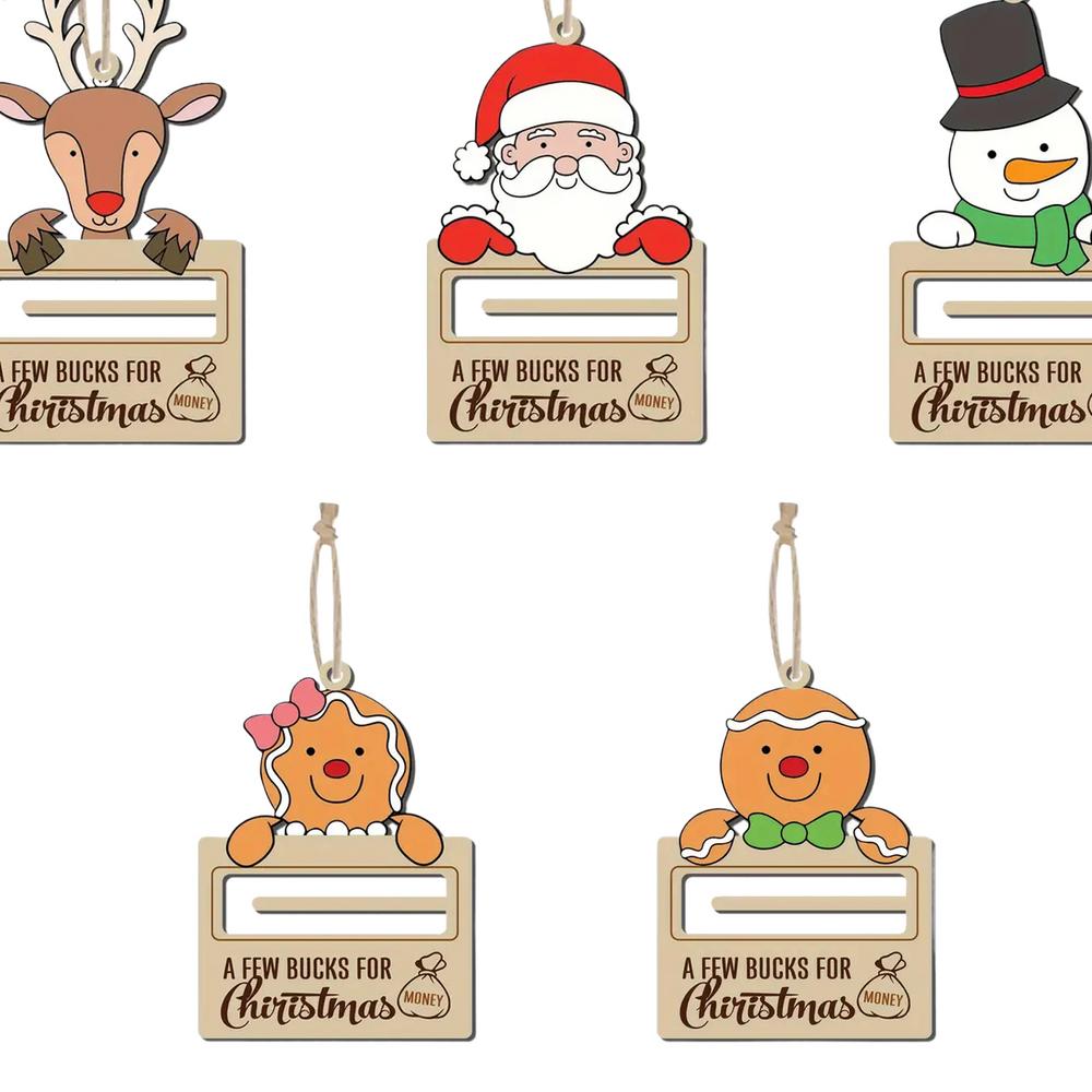 Weihnachts-Geldhalter-Schmuckstücke Bargeldhalter Weihnachts-Geldklammer Weihnachts-Geldhalter-Dekoration 5 Stück Weihnachtsbaum