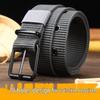 Men's Thickened Canvas Belt with Pin Buckle and Multiple Holes - Ideal for Denim, Youth, and Students