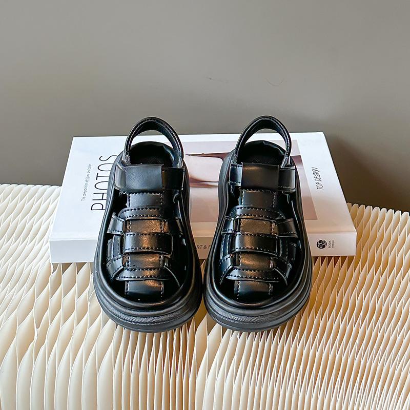 

Children s Foreskin Anti Kick Thick Sole Woven Hollow Sandals Summer New Casual Beach Shoes for Boys and Girls 36