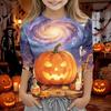Kids' Halloween Printed Round Neck Three-Quarter Sleeve Casual T-Shirt