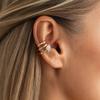 1Pc Simple Square Zircon Clip Earrings for Women Three Layer Luxury Rhinestone Ear Cuff Clip Without Pierced Ear Cuff Jewelry