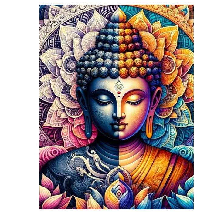 Buddha Statue Lotus DIY 5D Diamond Painting Kits New 2024 Cross Stitch Kits Mosaic Diamond Embroidery Amazing Religion Portrait