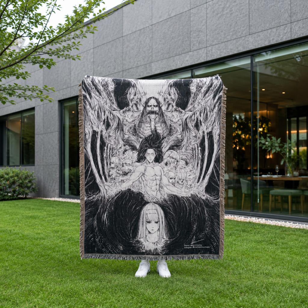 Custom Size Anime Woven Blanket Soft Home Cover Blanket for Couch Bed and Chair