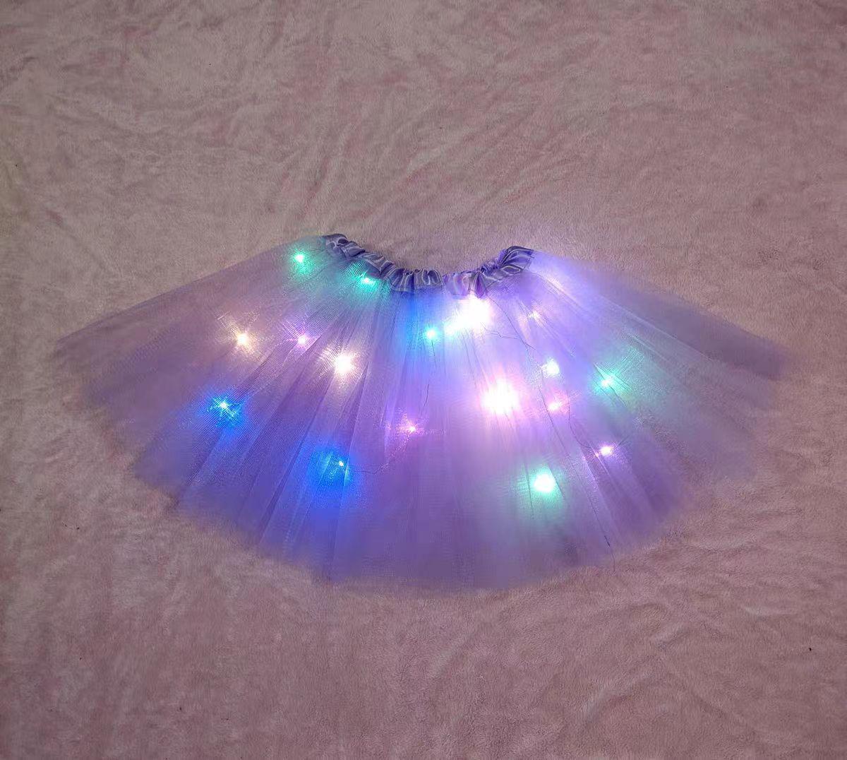 

Светодиодная светящаяся юбка-пачка в европейском и американском стиле - Взрослая сетчатая пышная юбка до половины тела