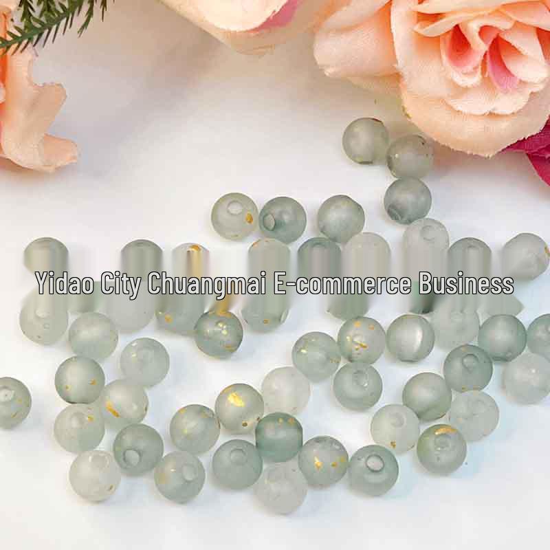 Gold-Sprinkled 8mm Round Beads for DIY Hairpin Flower Accessories