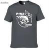 2026 Summer Men Pike Hunter Fish Animal Tshirt Printed Fashion T Shirt Short Sleeve Tees Shirts Cool Tops Ins Y2k