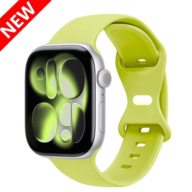 Sport Silicone Strap For Apple Watch Bands 40mm 44mm 46mm 45mm 41mm 49 42mm Correa Bracelet iWatch series 10 11 9 8 7 ultra 3 SE