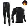 Unisex Fleece-Lined Long Sleeve Fitness Set for Autumn and Winter - Quick-Dry Sports Base Layer