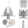 8 Lbs Steel Slide Anchor Hot-Dipped Anchor Kit Chain&Rope Set Silver For Boat