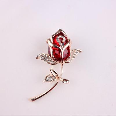 Elegant Rose Bow Tie Brooch Pin