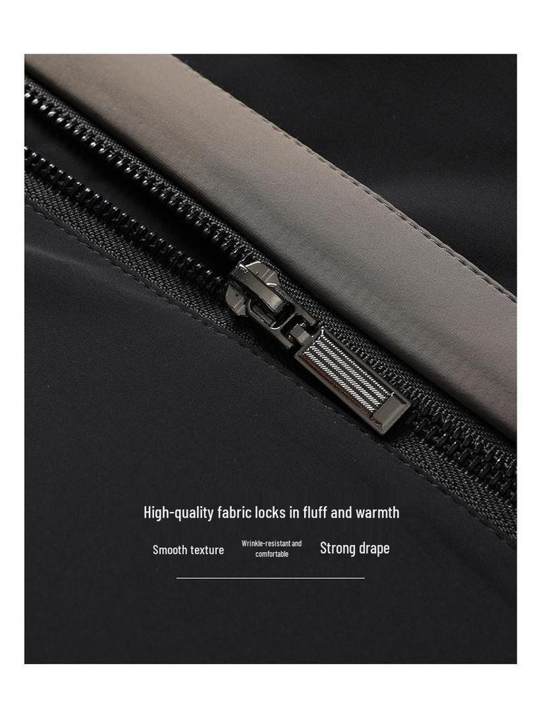 2025 Men's High-End Mid-Length Down Jacket with Detachable Liner - Cold-Proof and Casual for Autumn/Winter