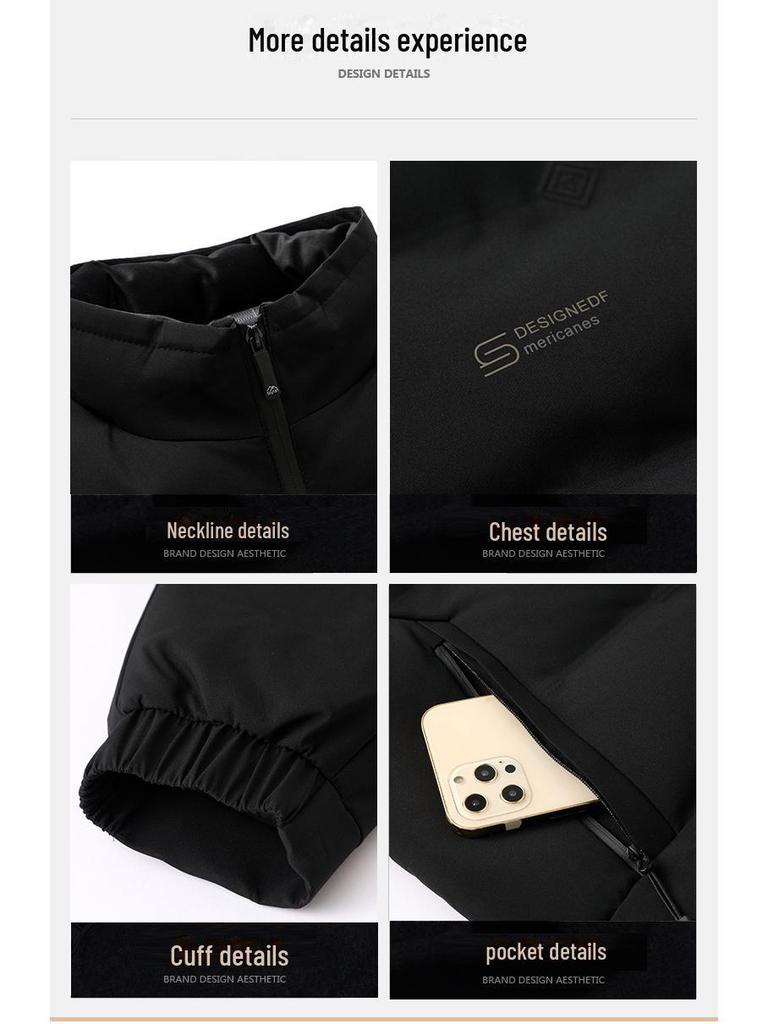 2024 Herren Dicke Baumwolljacke mit Stehkragen - Langarm Wintermantel für Mittelalte und Ältere