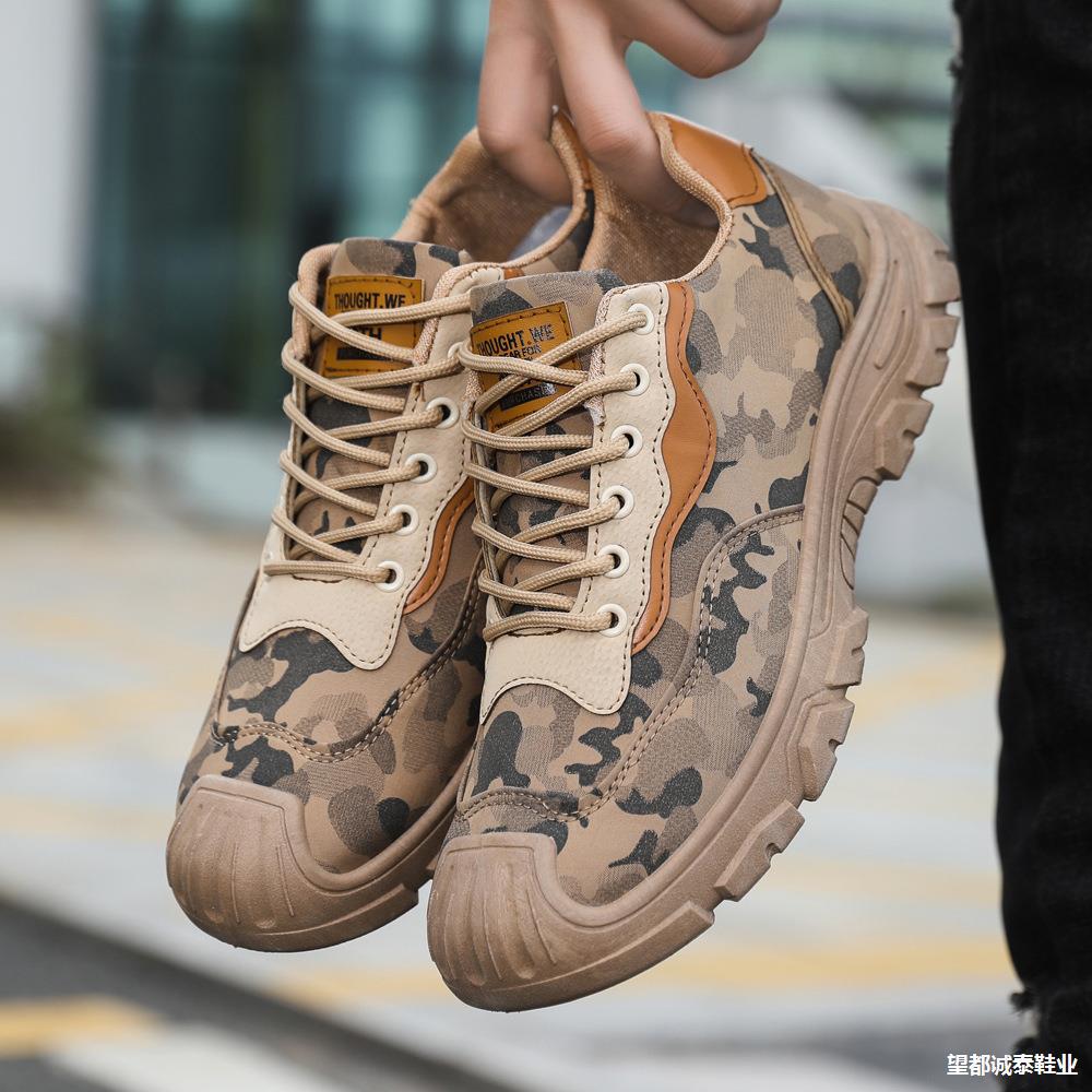 Shoes Men'S Labor Insurance Shoes Cloth Casual Shoes Breathable And Comfortable Soft Sole Camouflage Work Shoes Men'S Shoes