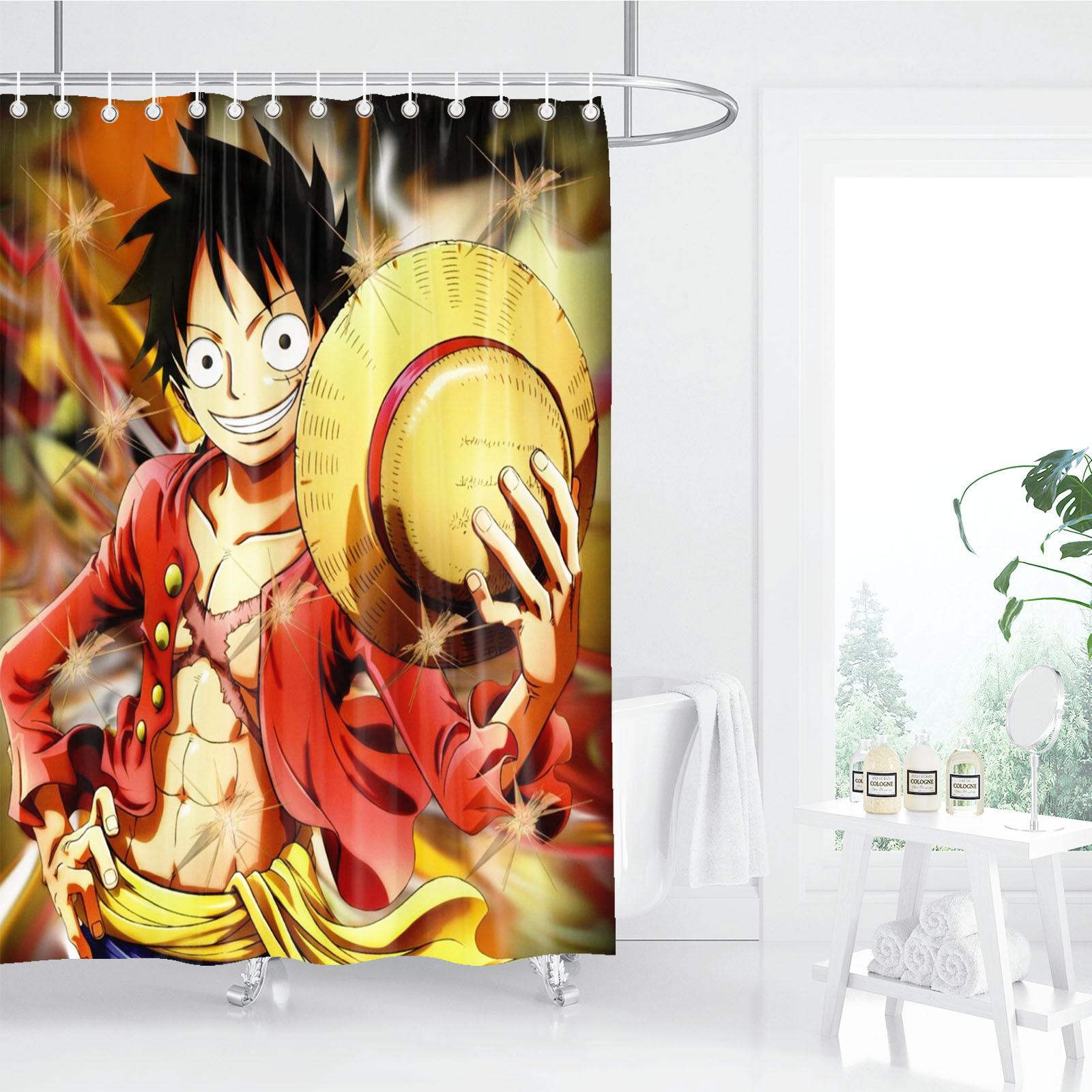

Аніме шторка для душу One Piece, Аксесуари для ванної кімнати, Декоративні штори для вітальні, Милі та смішні різдвяні подарунки 120x200cm