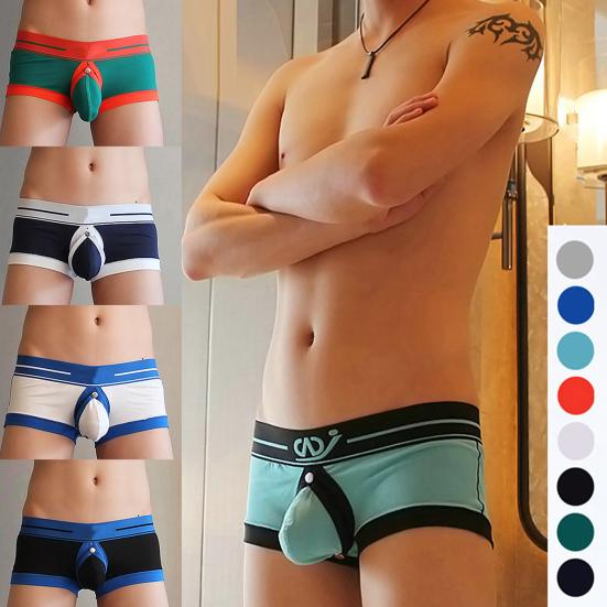 Sexy Boxer Briefs Jockstrap G-string Back Cutout Hole Underwear Thong for Men Daily Wear