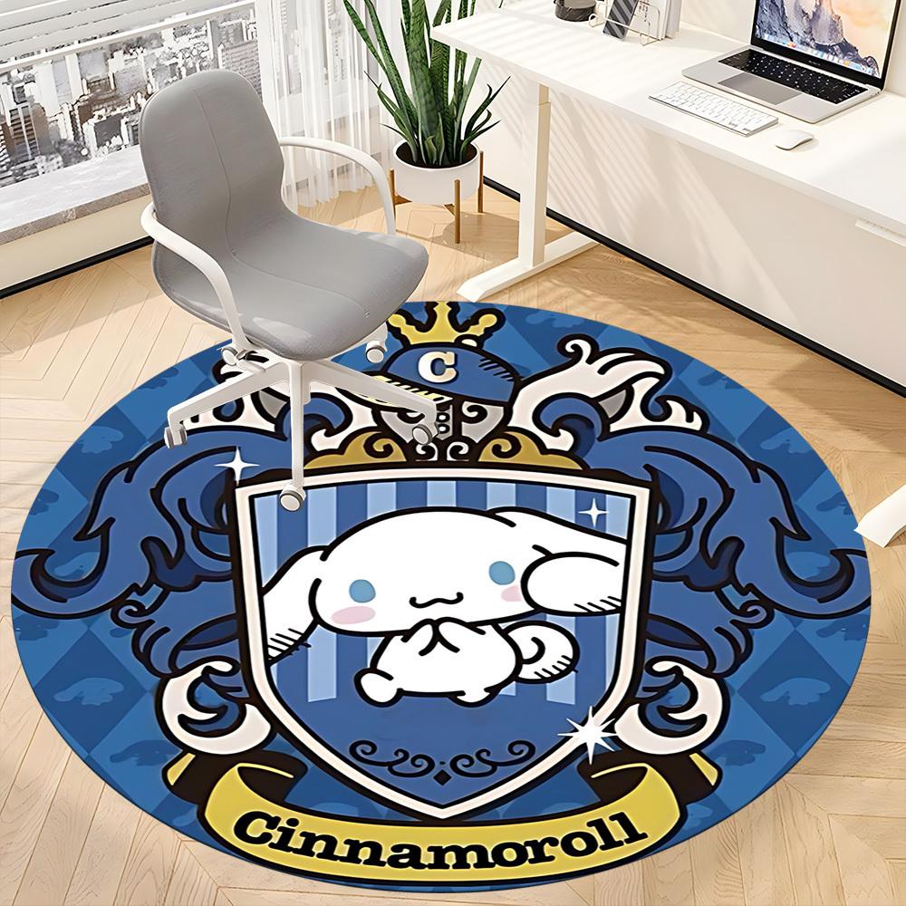 1 Stück Cinnamoroll Stuhlteppich für das Büro, rutschfest, maschinenwaschbarer Teppich für das Büro, Raum-Ferien Dekoration für Weihnachten, Geburtstag Polyester