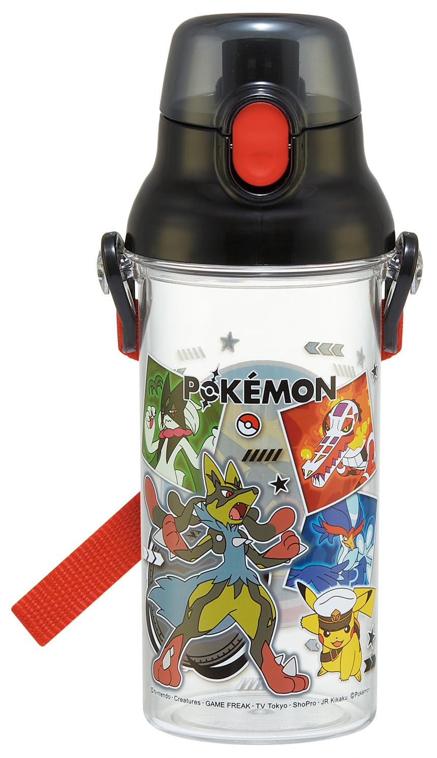 Skater Clear Water Clear Made in Pokemon Size Children s Bottle, 480ml, Plastic, Bottle, Japan, Design, 26, Boys, PSB5TR-A