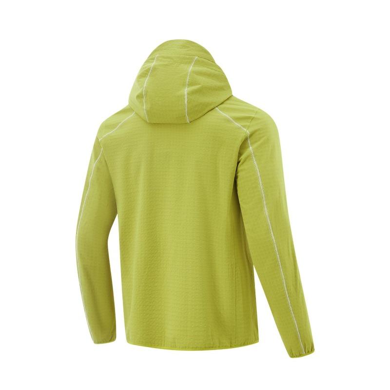 Li Ning Fitness Series Outdoor Cycling Camping Windproof Fleece Adaptive Temperature Control Warm Hooded Windbreaker Men Outerwear AFDU925-4