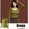 Dames Winter Ultra-dun Lock Temperatuur Top Effen Kleur Hoge Elasticiteit Lange Mouw Warm Ondergoed Eerste Laag Lingerie