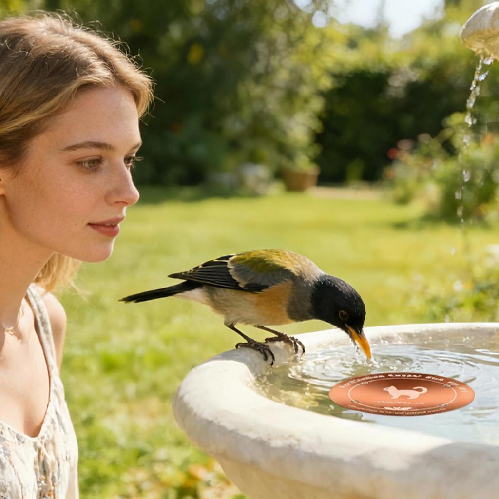 10cm Bird Bath Copper Disk Reinforced Natural Copper Tray Outdoor Bird Bath For Pet Food Aviary Finch Monk Parrots Home Garden