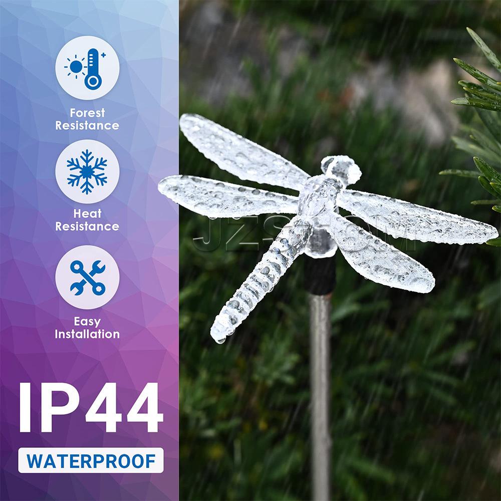 Solar Garden Decorative LED Lawn Light Dragonfly Butterfly Hummingbird Animal Shape Pastoral Design Ground Stake Outdoor