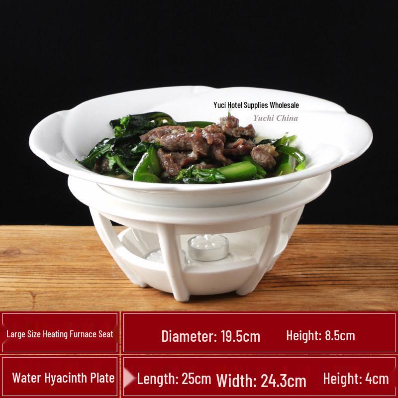 Ceramic Pure White Irregular Wok Pan Fish Plate - Cold & Hot Dish Oven Safe.