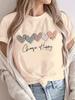 Choose Happy Women's Tee - Boho Leopard Heart Graphic Maroon Top