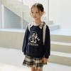  Olivan  School Symbol Skirt Top And Bottom Suit  Navy 