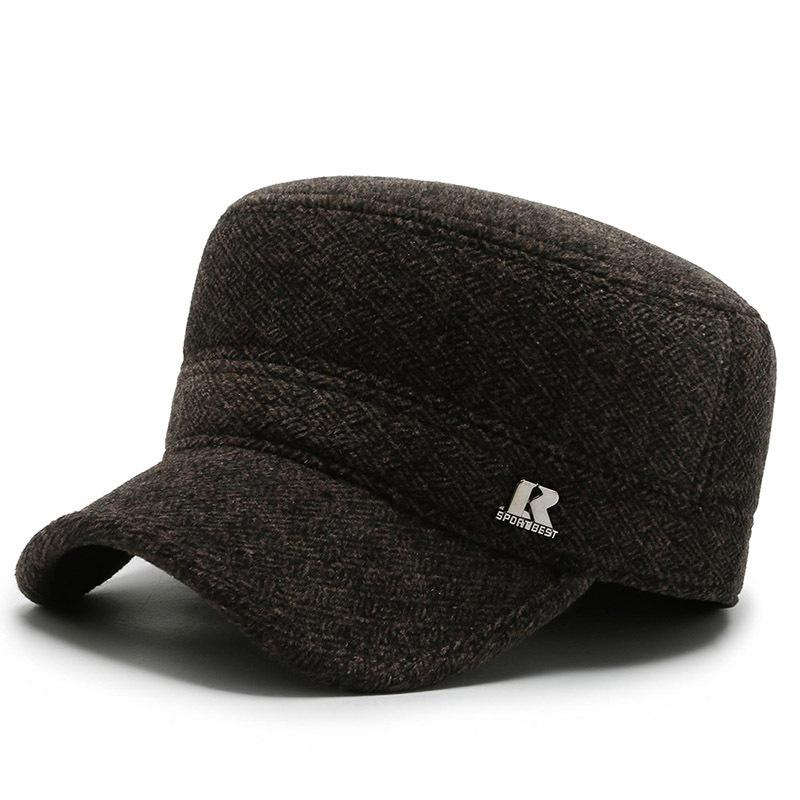 Men's Winter Ear Protection Duckbill Cap - Warm Cotton Leather Hat for Seniors