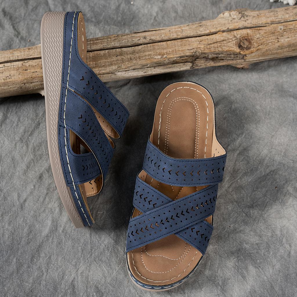 Slippers Women Summer Fashion Slip on Platform Wedges Sandals Casual Beach Shoes Peep Toe Non-slip Sandalias De Mujer