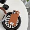 Cute Kitten Mobile Phone Case Is Suitable For Iphone17Promax Silicone Tpu Imitation Leather Apple 15 Thin Anti-Drop.