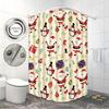 1Pc Santa Claus Printed Waterproof Shower Curtain, Bathroom Partition Privacy, Multiple Sizes, 12 Hooks, Easy To Install