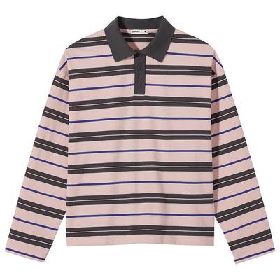 Hotwind Women's Spring 2026 Striped Polo Long-Sleeve Shirt