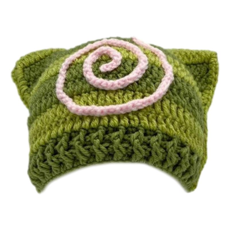 

Взрослая вязаная шапка с кошачьими ушками, с плюшевой отделкой по краю, милая, для студентов, для активного отдыха, для велоспорта, для катания на лыжах, зимняя, теплая шапка для пары