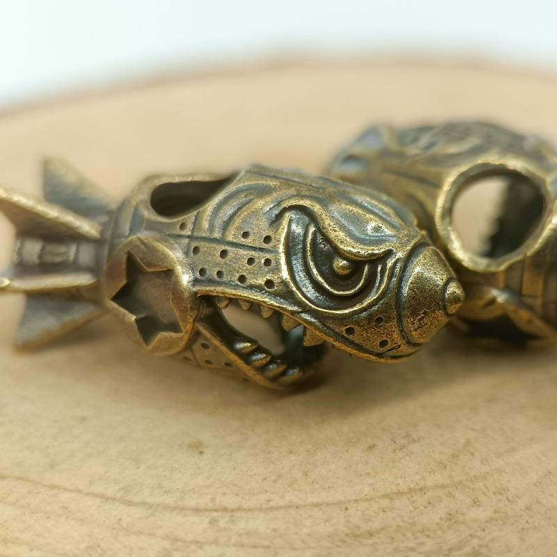 Brass Shark Rocket Warhead Bone DIY Keychain Car Keychain Bag Accessories Interesting Decorations