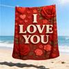 1pc Love Rose Outdoor Blanket - Lightweight Flannel Throw For Travel, Camping, Gifts For Family Or Friends Yy251114263