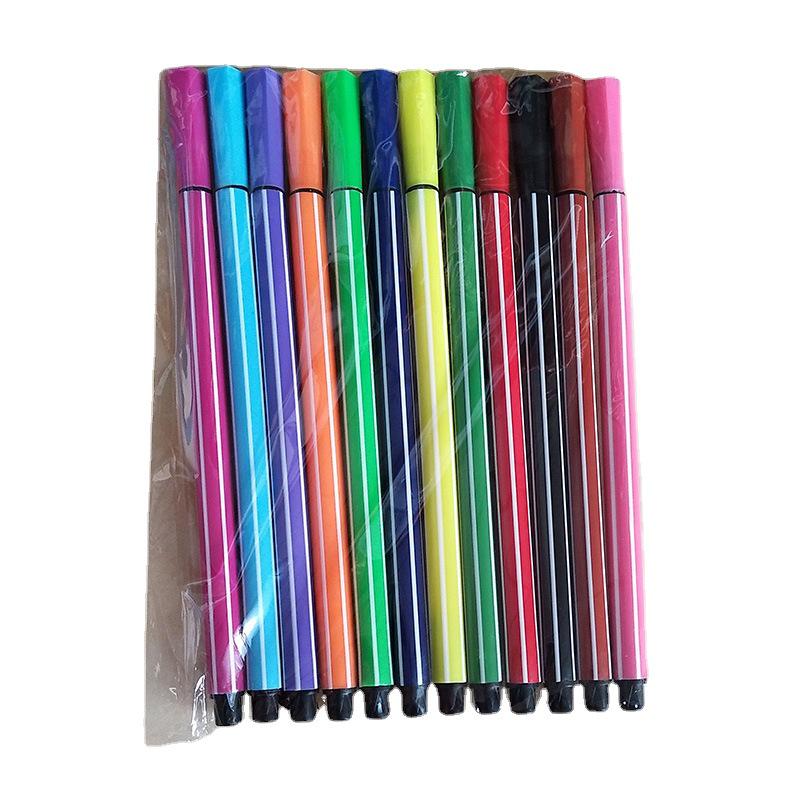 12-Color Soft Tip Water-Based Doodling Pens for Kids – Baby Drawing Colored Pencils In Stock