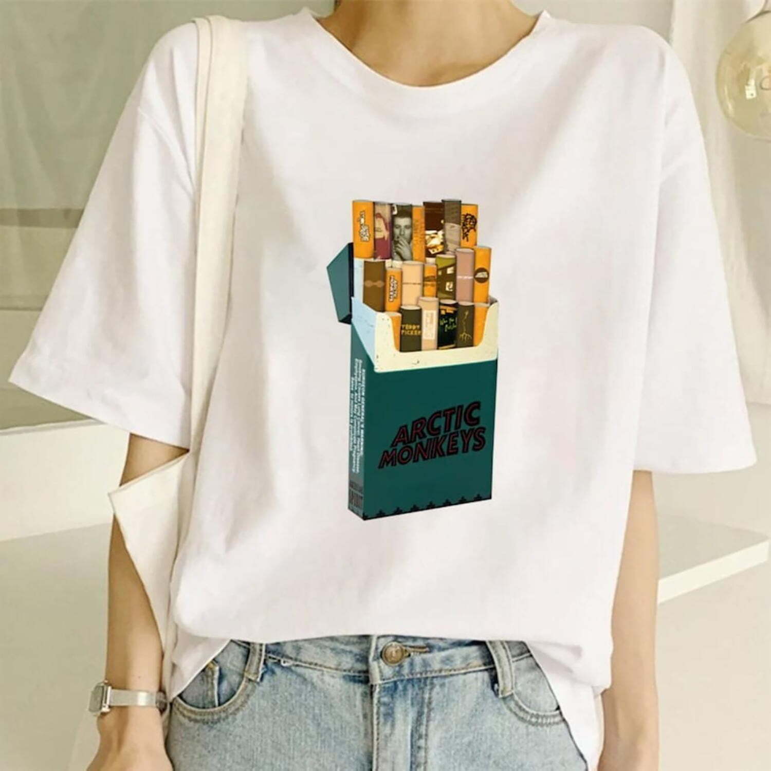 Reprint Arctic Monkey band 90s Retro style Rare T shirt basic tee L