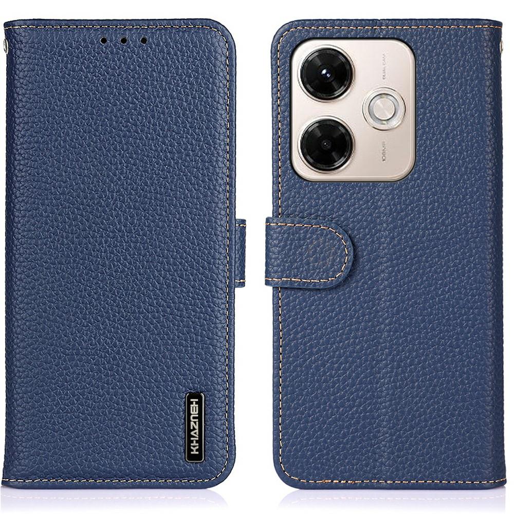 

KHAZNEH Для Xiaomi Redmi 13x 4G Чохол Натуральна коров яча шкіра Відкидна кришка для телефону Blue