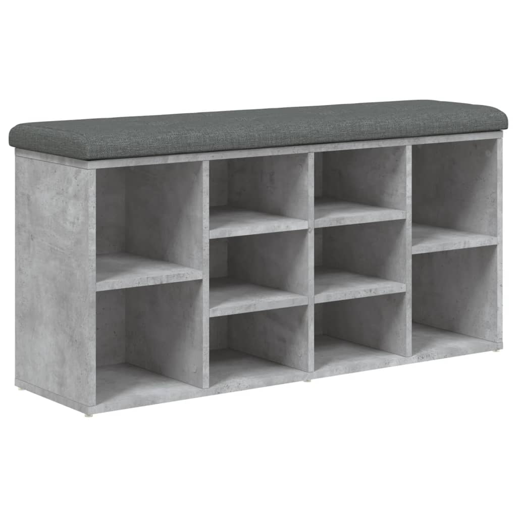 Vidaxl Shoe Bench, Concrete Grey, 102X32X50 Cm