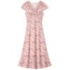 Women's French Elegant Polka Dot A-Line V-Neck Dress