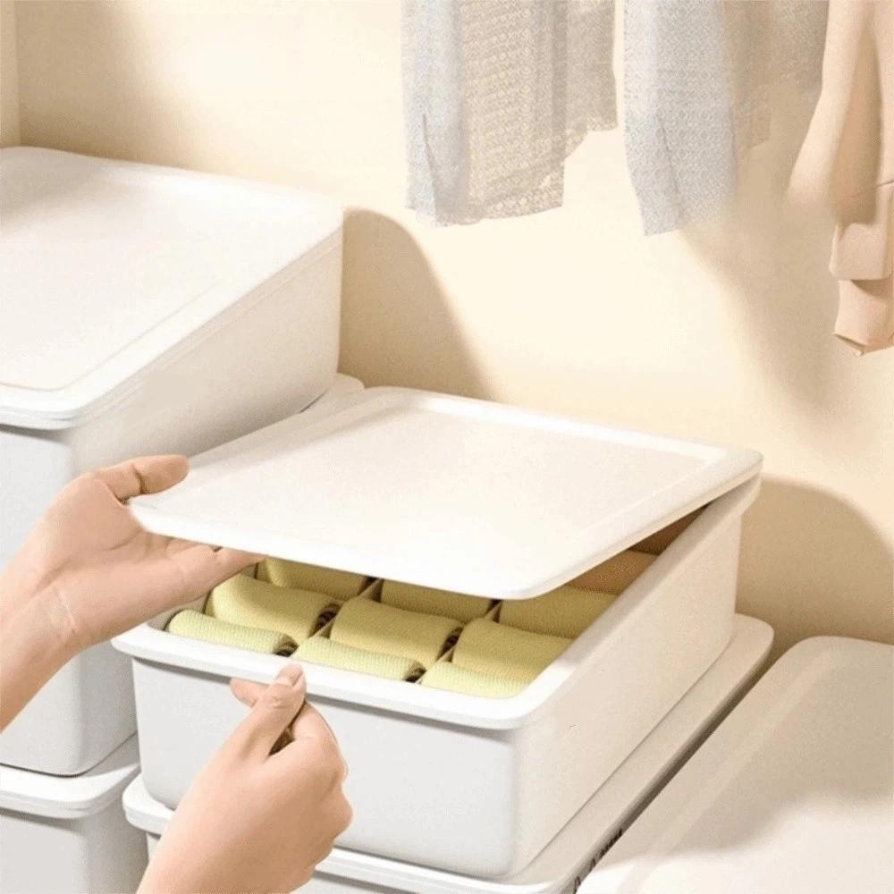 Stable Stacking Bra Drawer Organizer With Cover Socks Storage Box  For Underwear