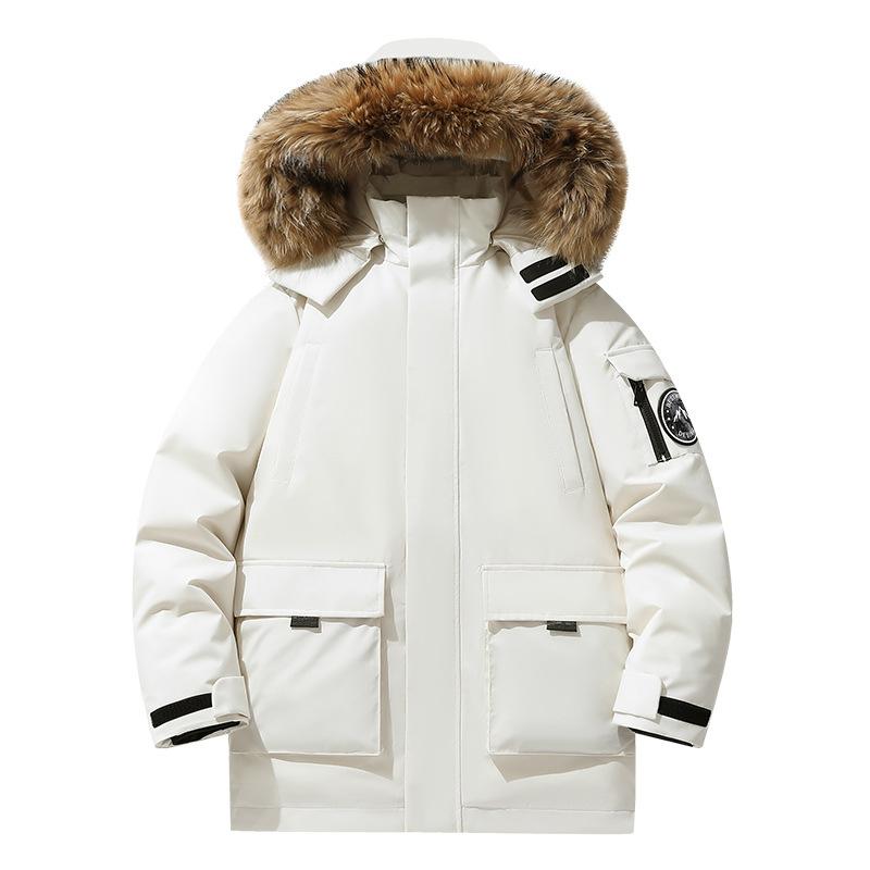 Trendy Brand Short Thickened Down Jacket Men s White Duck Down Youth Casual Hooded Winter Warm Couple Coat S