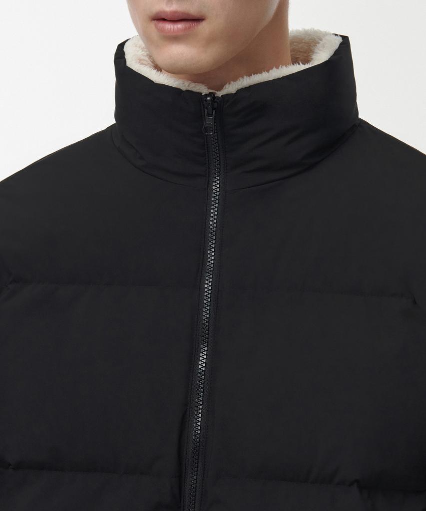 Musinsa Standard Daily Puffer Reversible Fleece Short Padded Jacket [Black/Cream]