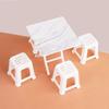 1/12 Puppenhaus Simulation Tisch Stühle Modell Set Puppenhaus Mini Möbel Dekoration Puppenhaus Zubehör Rollenspiel Spielzeug