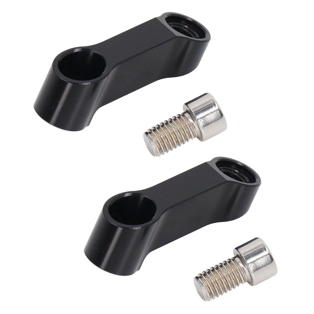 1 Pair 10mm 0.39in Motorcycle Mirror Mount Riser Extender Adapter Replacement for NMAX 155 125 2015‑2022 Black