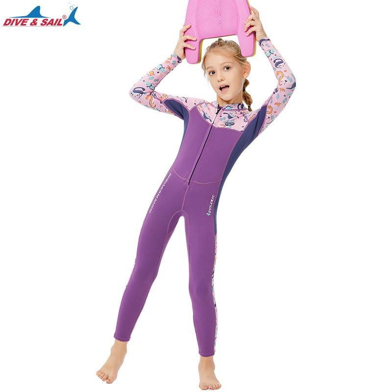 Kids 2.5mm Neoprene Wetsuit Full Body Long Sleeve Warm Swimming Suit Snorkeling Surfing Winter Fall