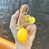 Resin Keyring Summer Vitality Lemon Shape Charm Keychain Couples Friends Key Chain Portable Car Bag Door Keychain